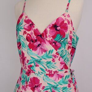 J. Crew NWT Floral Tropical Cotton Wrap Dress Hawaiian Vintage Inspired Resort